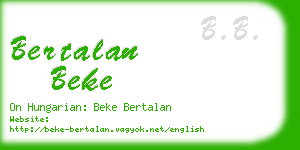 bertalan beke business card